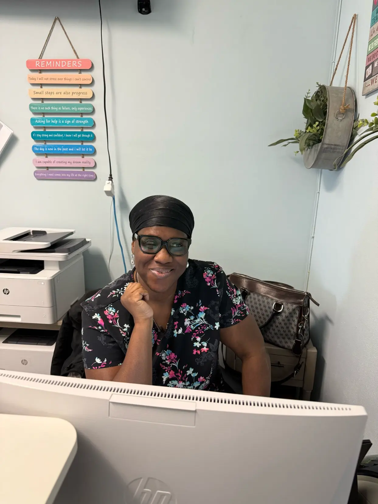 Clinic staff at desk