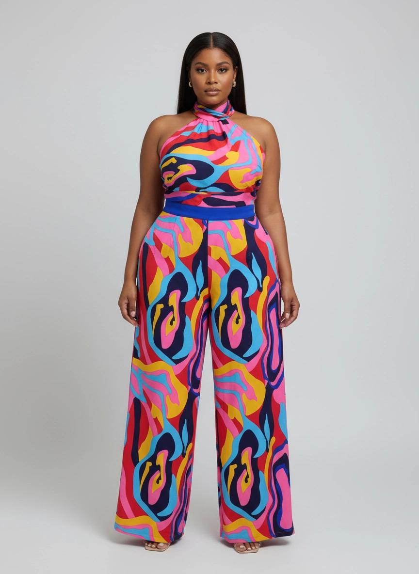 The Abstract Aura Halter Jumpsuit