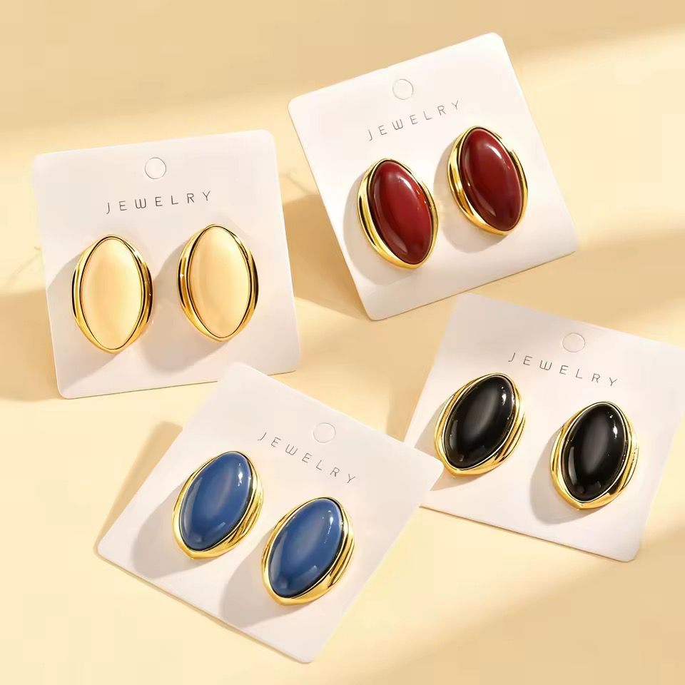 Mod Enamel Oval Studs