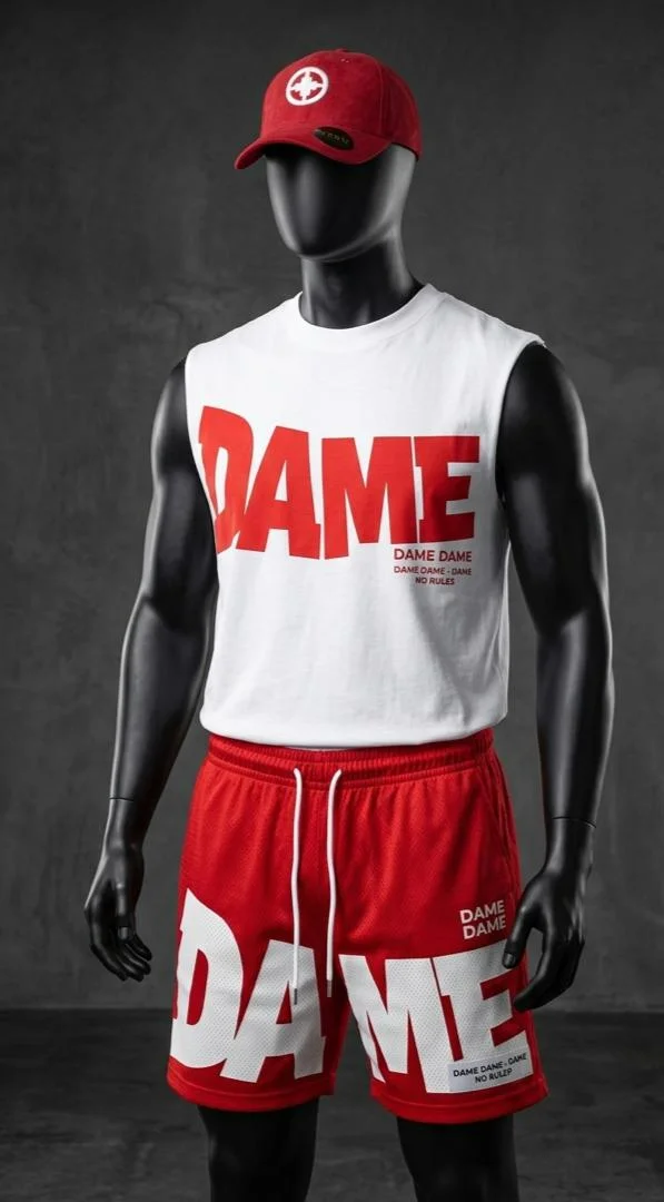 Dame Superior Set (Sleeveless Graphic Top, Statement Shorts and cap that speaks volume )