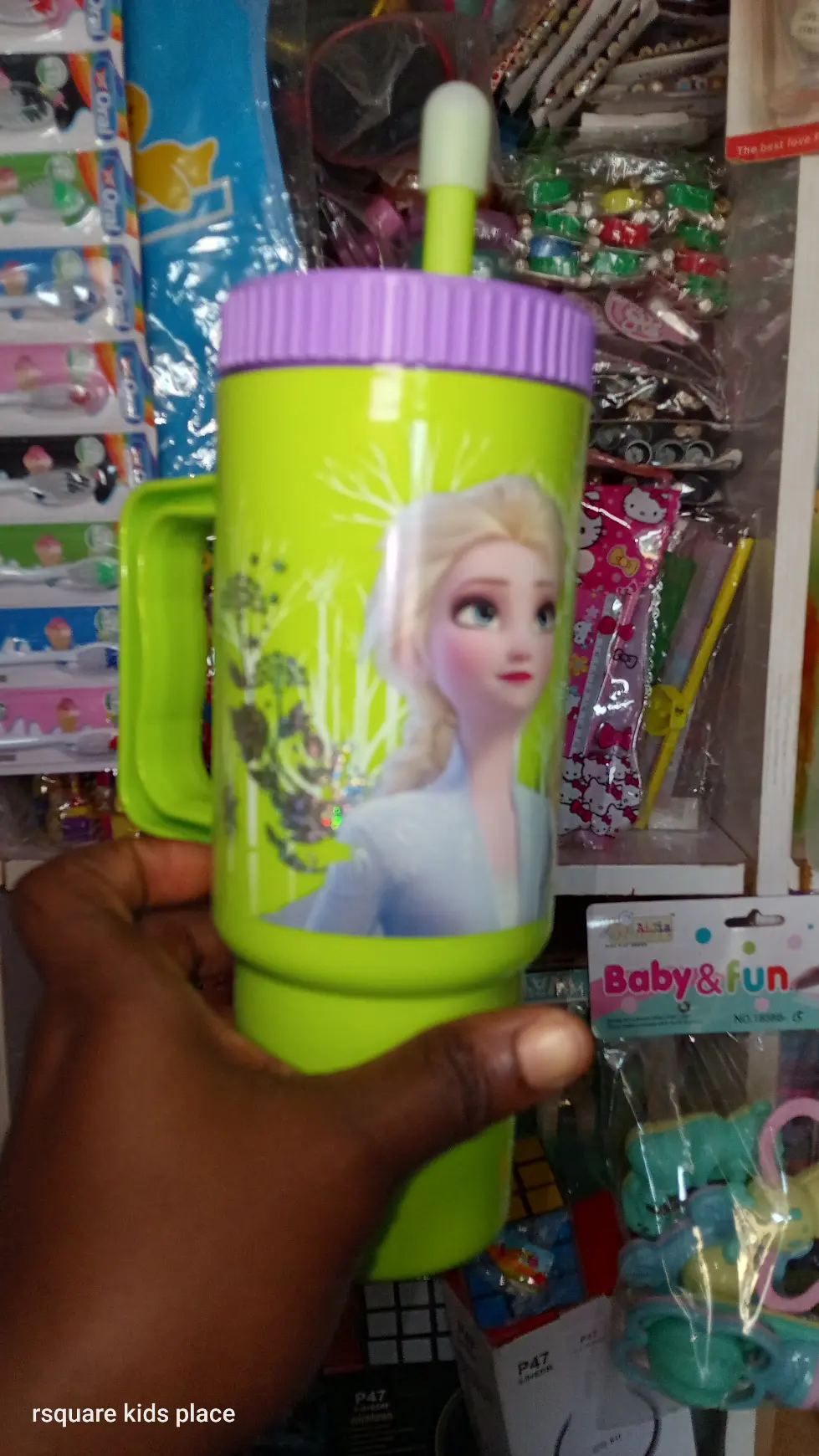 Plastic Stanley cup with straw cover