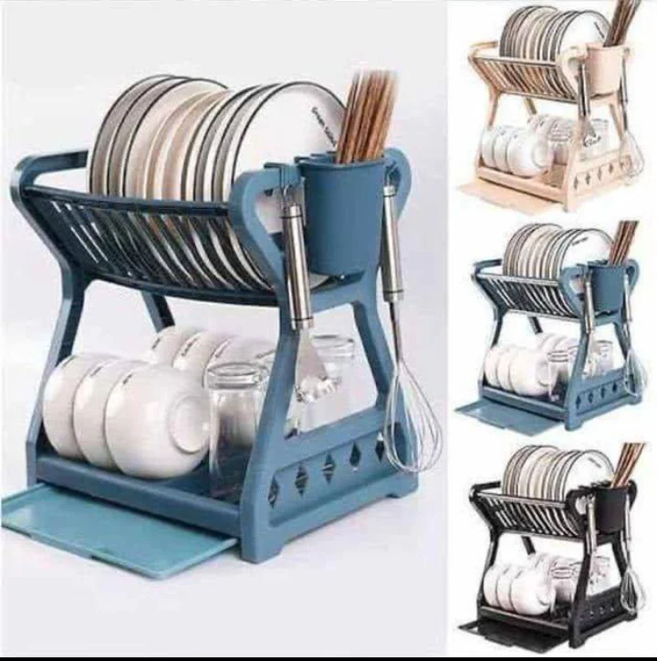 2 layers Plastic plate rack