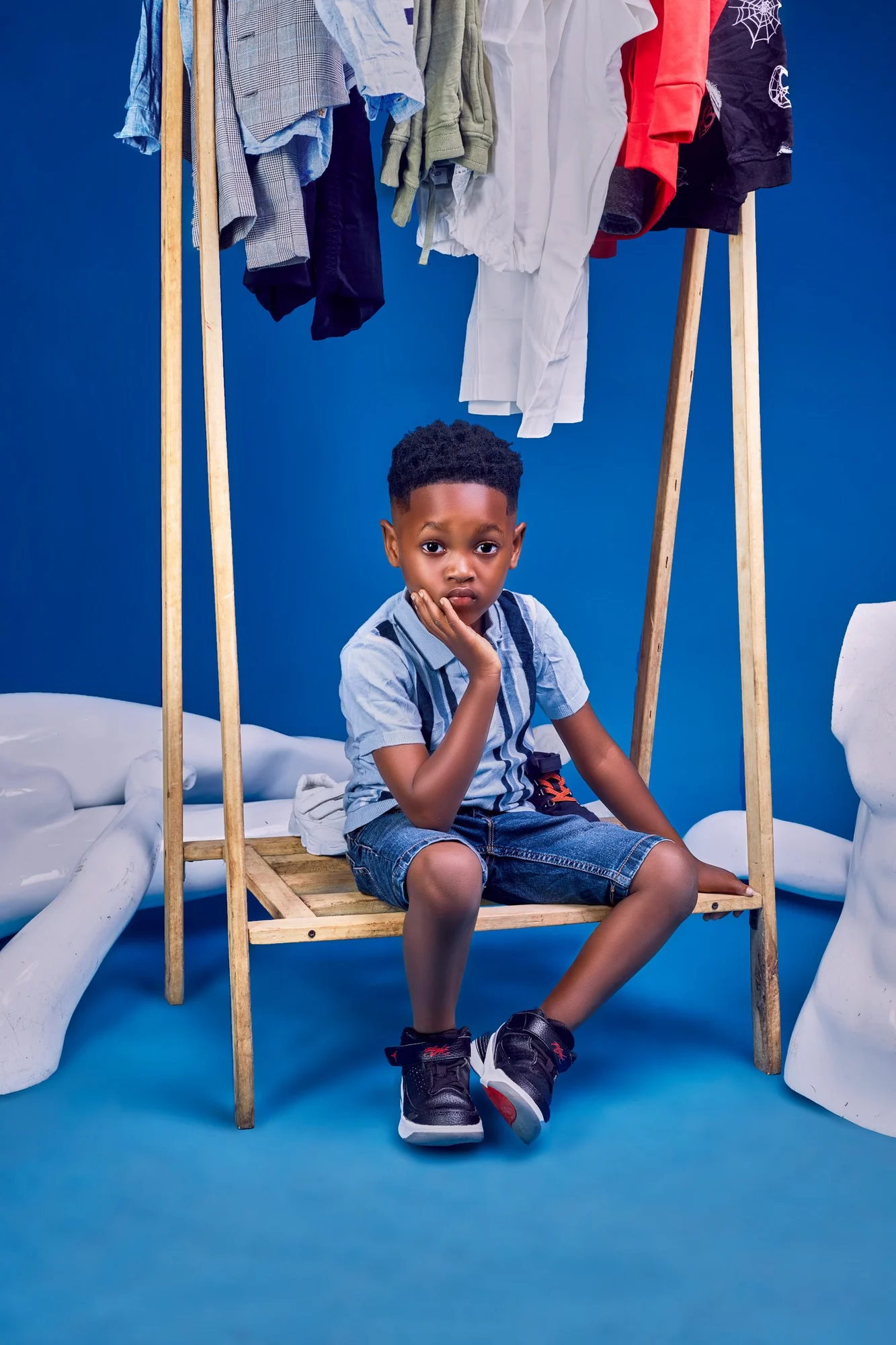 Boy in school sneakers